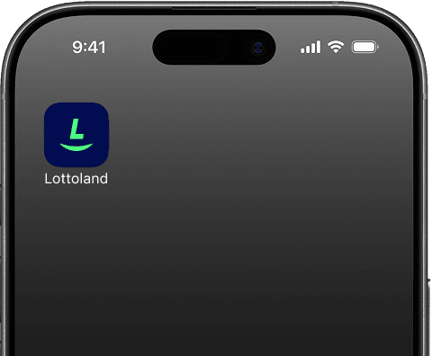 Celular com o app da Lottoland